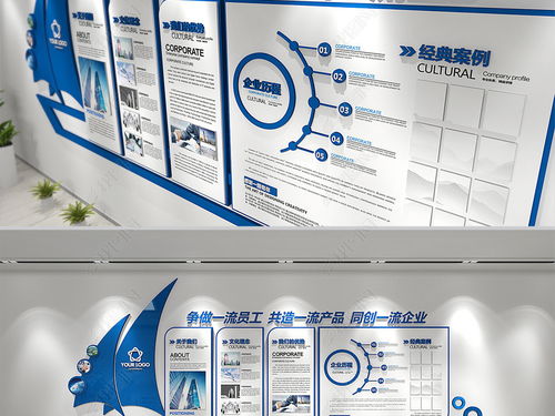 扬帆起航企业文化墙公司简介宣传栏形象墙图片 设计效果图下载